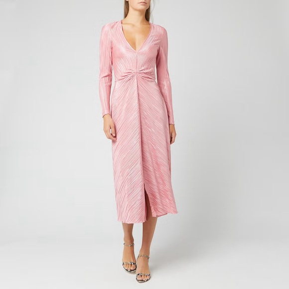 ROTATE Birger Christensen Number 7 Pleated Dress in Bridal Rose - Picture 4 of 14